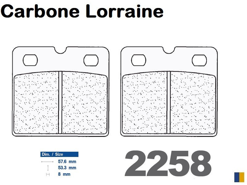 Plaquettes de frein Carbone Lorraine type 2258 A3+