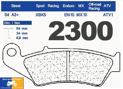 Plaquettes Carbone Lorraine de frein avant - Suzuki DR-Z 400 SM 2005-2009