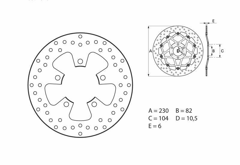 Disque de frein BREMBO Serie Oro rond fixe - ref 68B40761