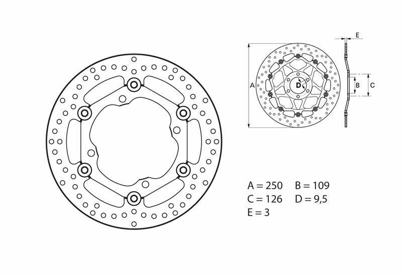 Disque de frein BREMBO Serie Oro rond flottant - ref 78B40811