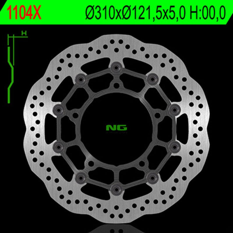 Disque de frein NG BRAKES pétale flottant - ref 1104X