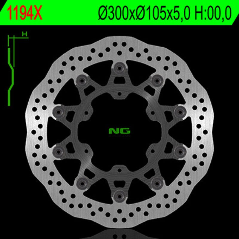 Disque de frein NG BRAKES pétale flottant - ref 1194X