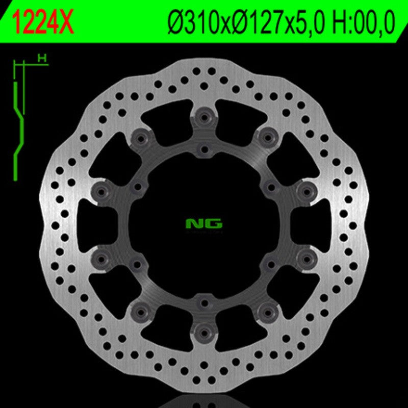 Disque de frein NG BRAKES pétale flottant - ref 1224X