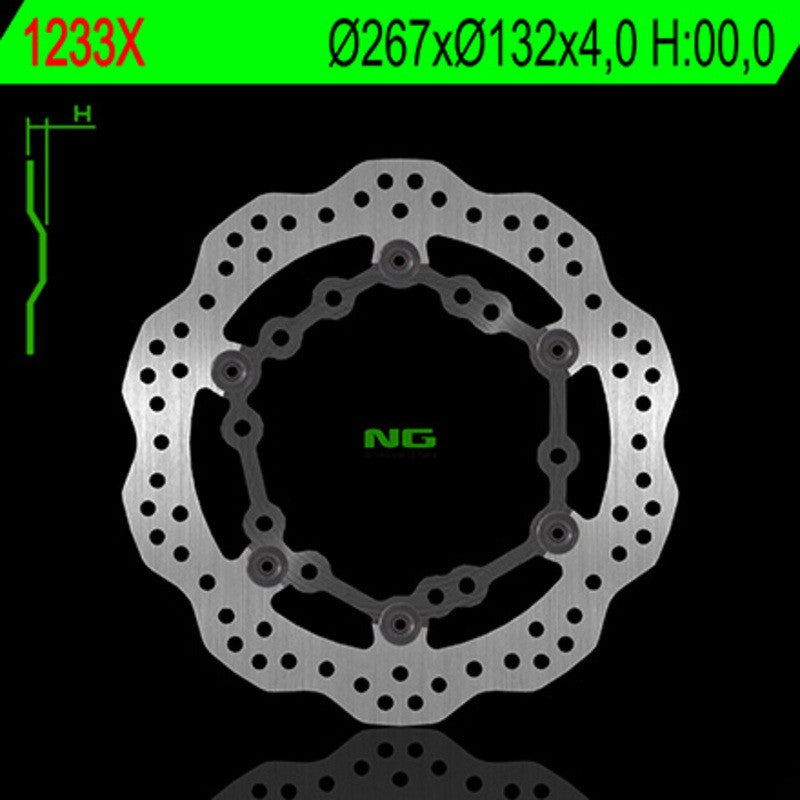 Disque de frein NG BRAKES pétale flottant - ref 1233X
