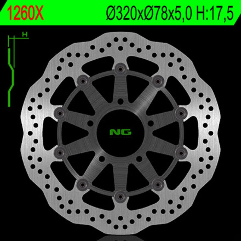 Disque de frein NG BRAKES pétale flottant - ref 1260XG