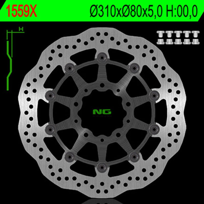 Disque de frein NG BRAKES pétale flottant - ref 1559X