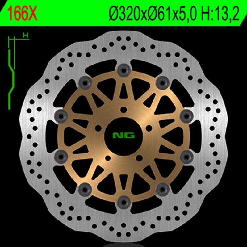 Disque de frein NG BRAKES pétale flottant - ref 166X