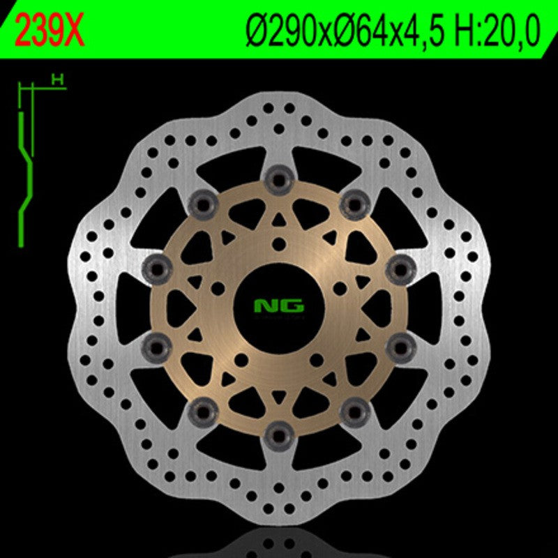 Disque de frein NG BRAKES pétale flottant - ref 239X