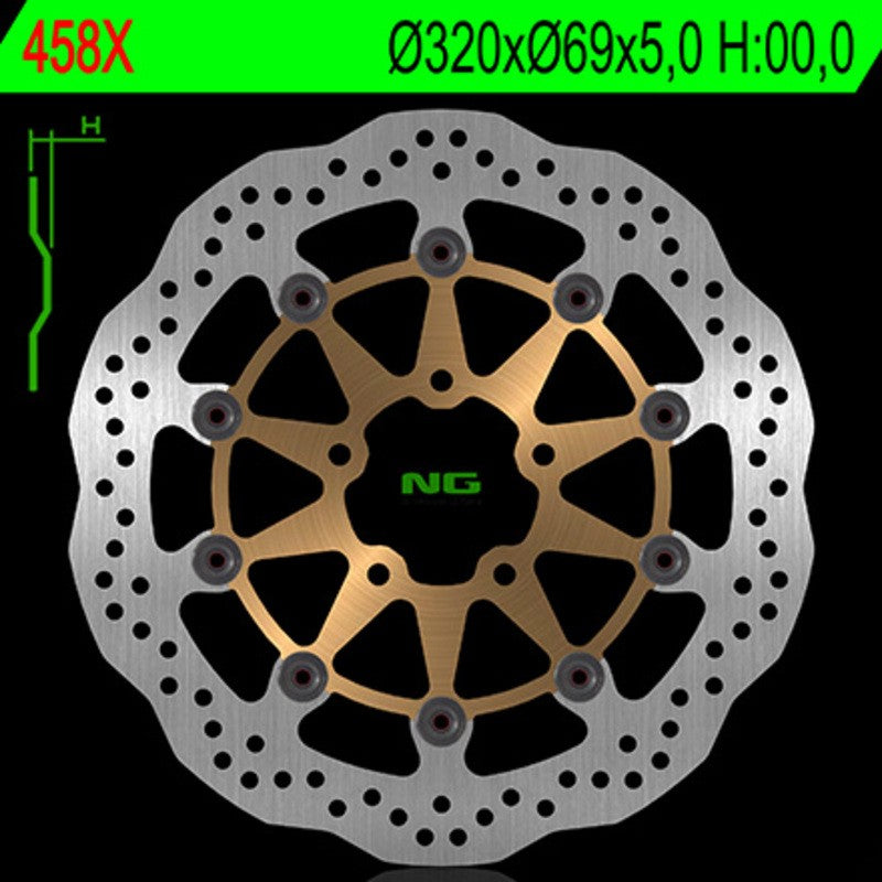Disque de frein NG BRAKES pétale flottant - ref 458X