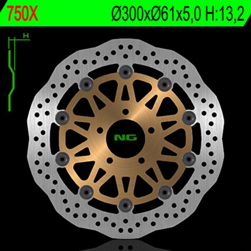 Disque de frein NG BRAKES pétale flottant - ref 750X