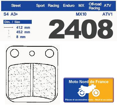 Plaquettes Carbone Lorraine de frein avant - Honda 125 CG 2004-2008
