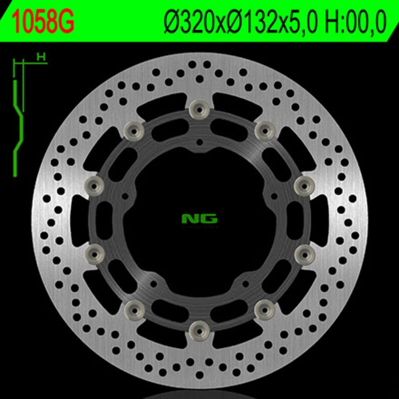 Disque de frein NG BRAKES rond flottant - ref 1058G