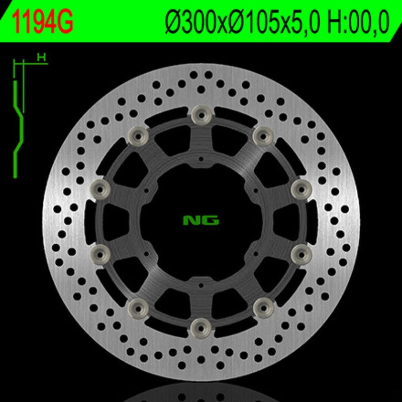 Disque de frein NG BRAKES rond flottant - ref 1194G