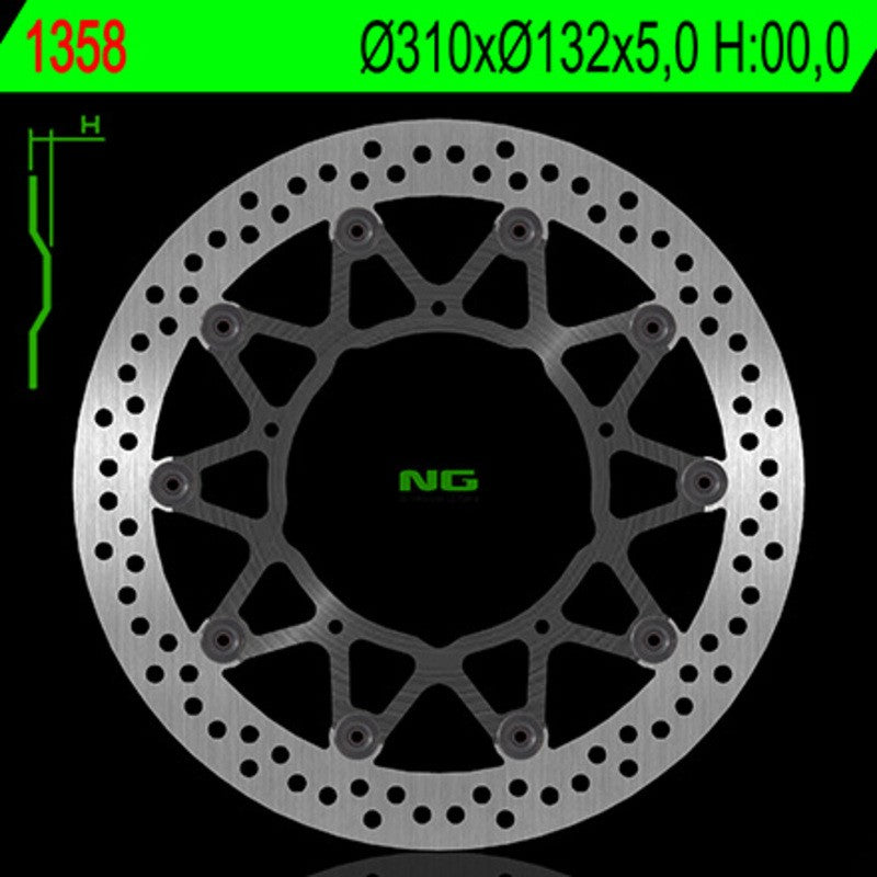 Disque de frein NG BRAKES rond flottant - ref 1358