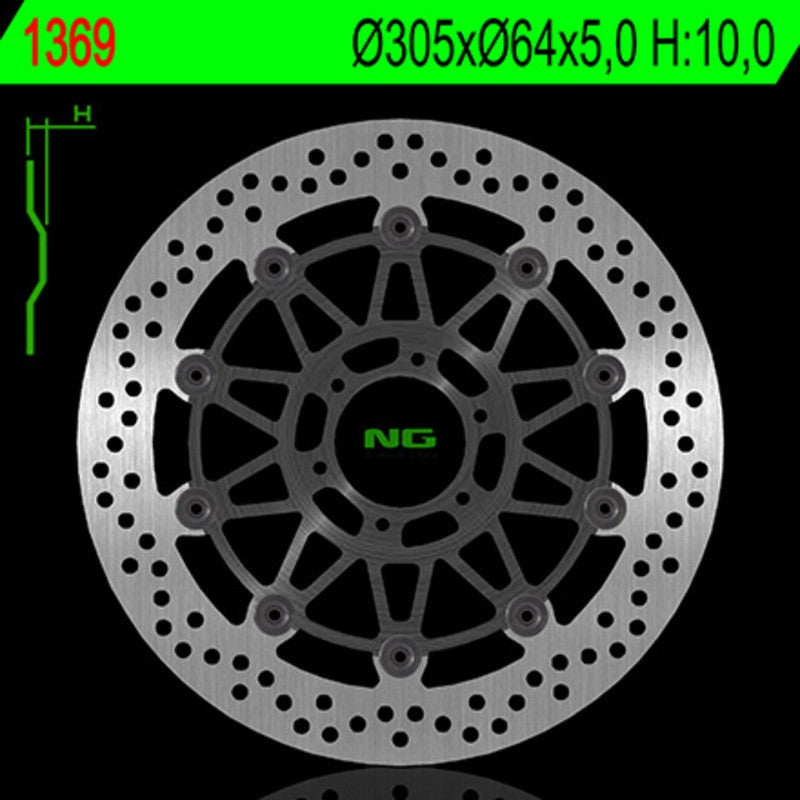 Disque de frein NG BRAKES rond flottant - ref 1369