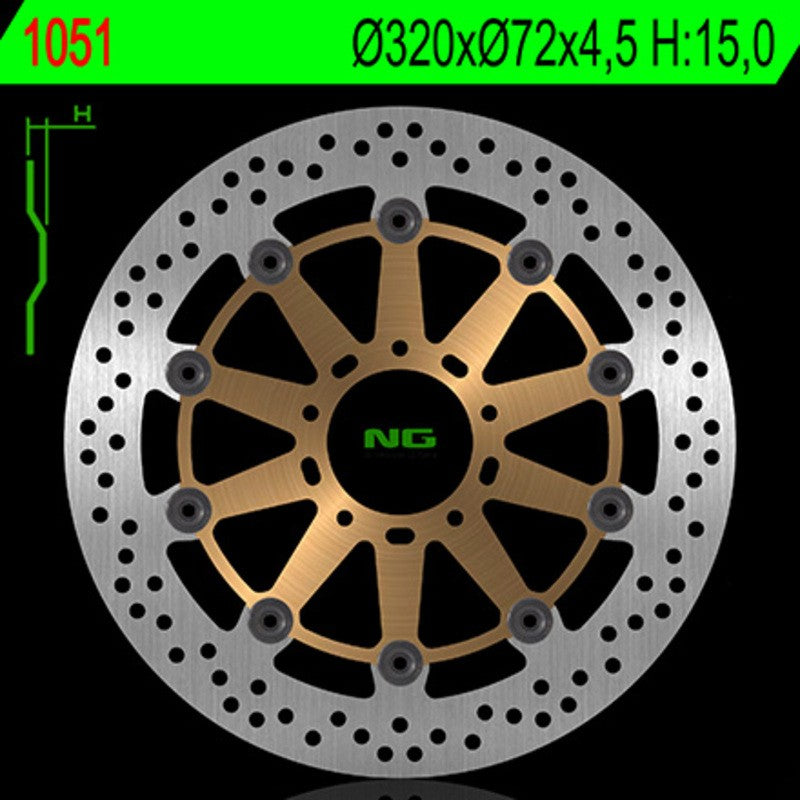 Disque de frein NG BRAKES rond flottant - ref 1051