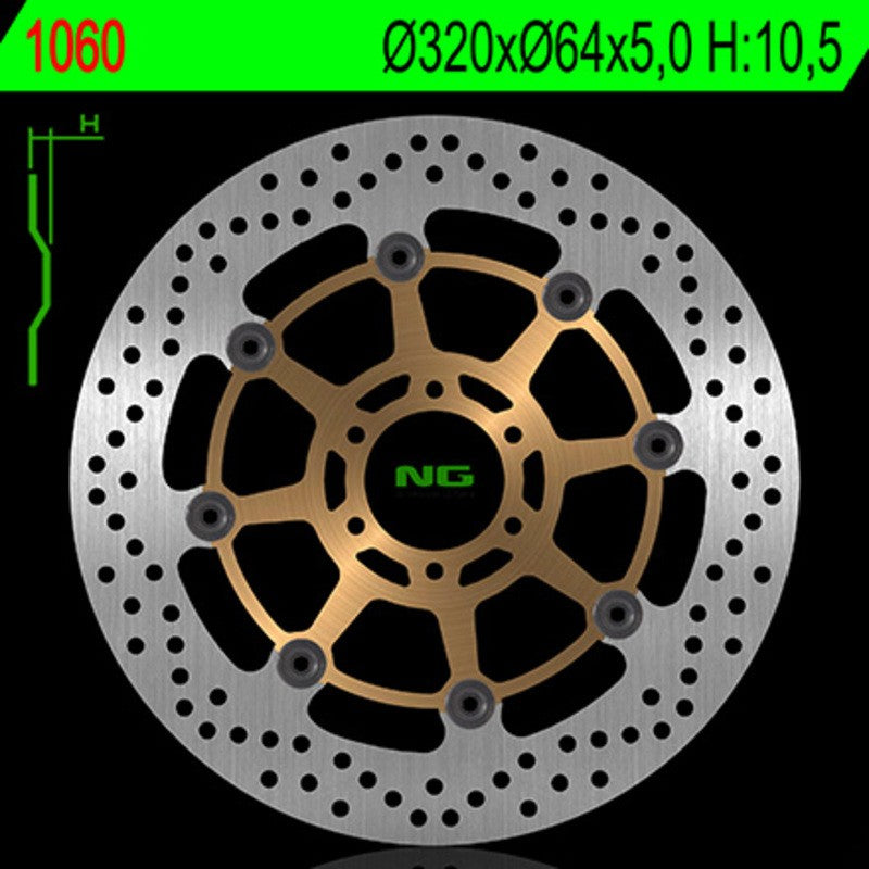 Disque de frein NG BRAKES rond flottant - ref 1060