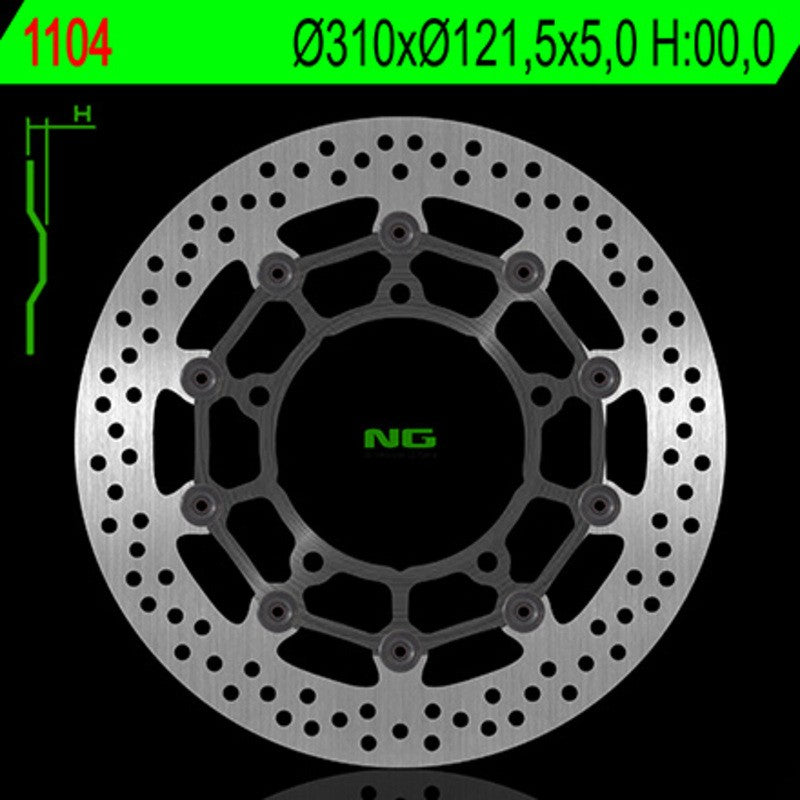 Disque de frein NG BRAKES rond flottant - ref 1104