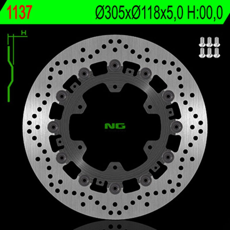 Disque de frein NG BRAKES rond flottant - ref 1137