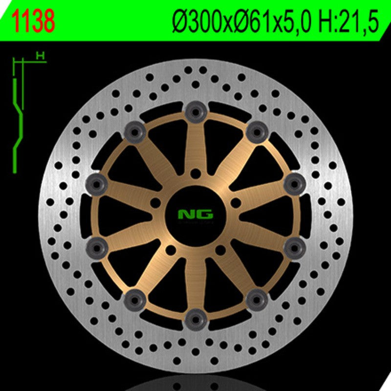 Disque de frein NG BRAKES rond flottant - ref 1138