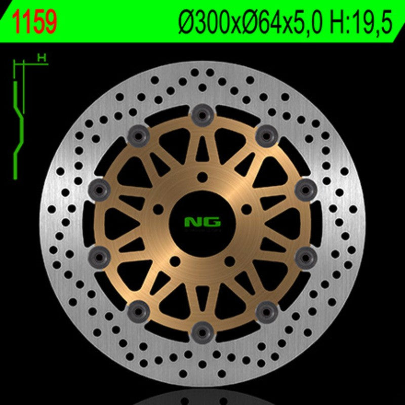 Disque de frein NG BRAKES rond flottant - ref 1159