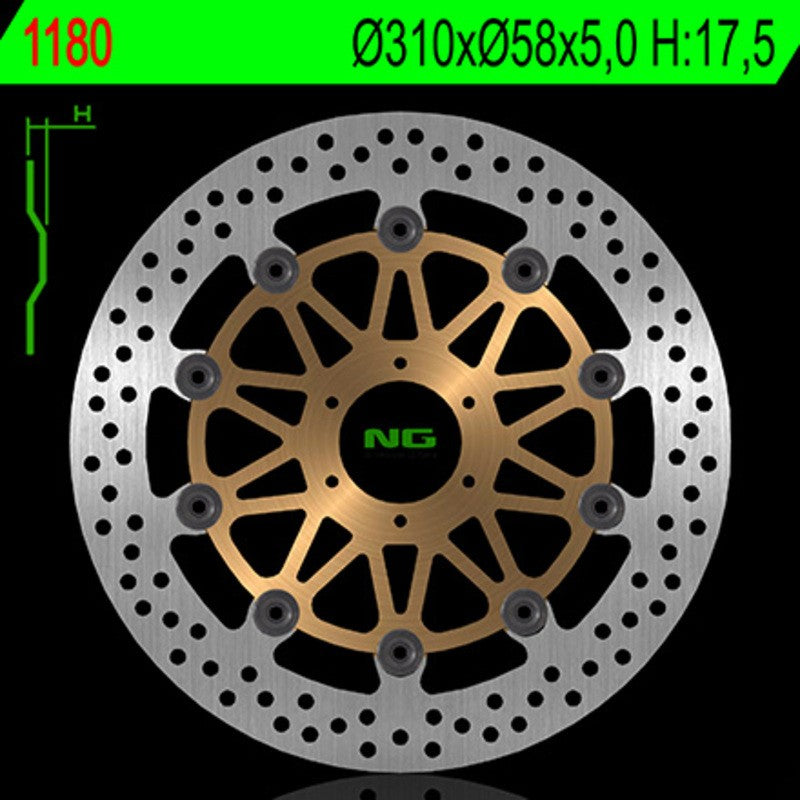 Disque de frein NG BRAKES rond flottant - ref 1180