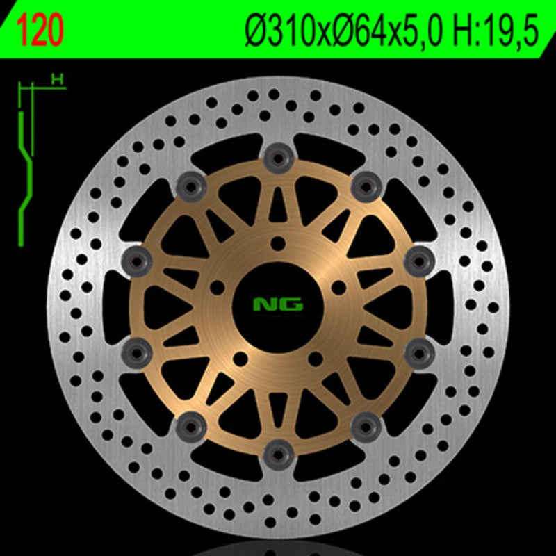 Disque de frein NG BRAKES rond flottant - ref 120
