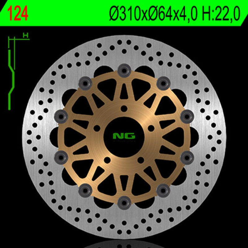 Disque de frein NG BRAKES rond flottant - ref 124