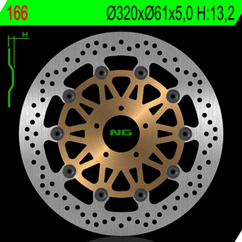 Disque de frein NG BRAKES rond flottant - ref 166