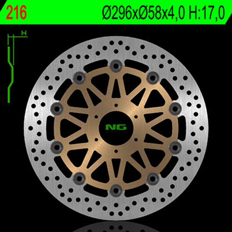 Disque de frein NG BRAKES rond flottant - ref 216