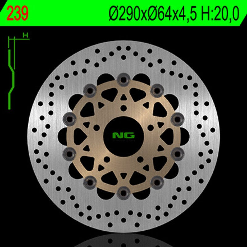 Disque de frein NG BRAKES rond flottant - ref 239