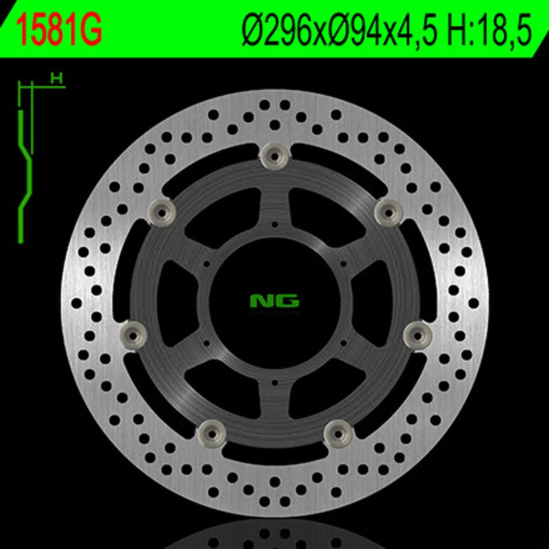 Disque de frein NG BRAKES rond flottant - ref 1581G