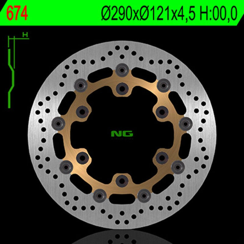 Disque de frein NG BRAKES rond flottant - ref 674