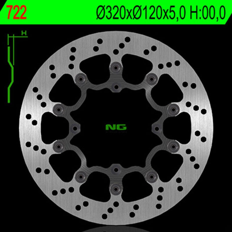 Disque de frein NG BRAKES rond flottant - ref 722