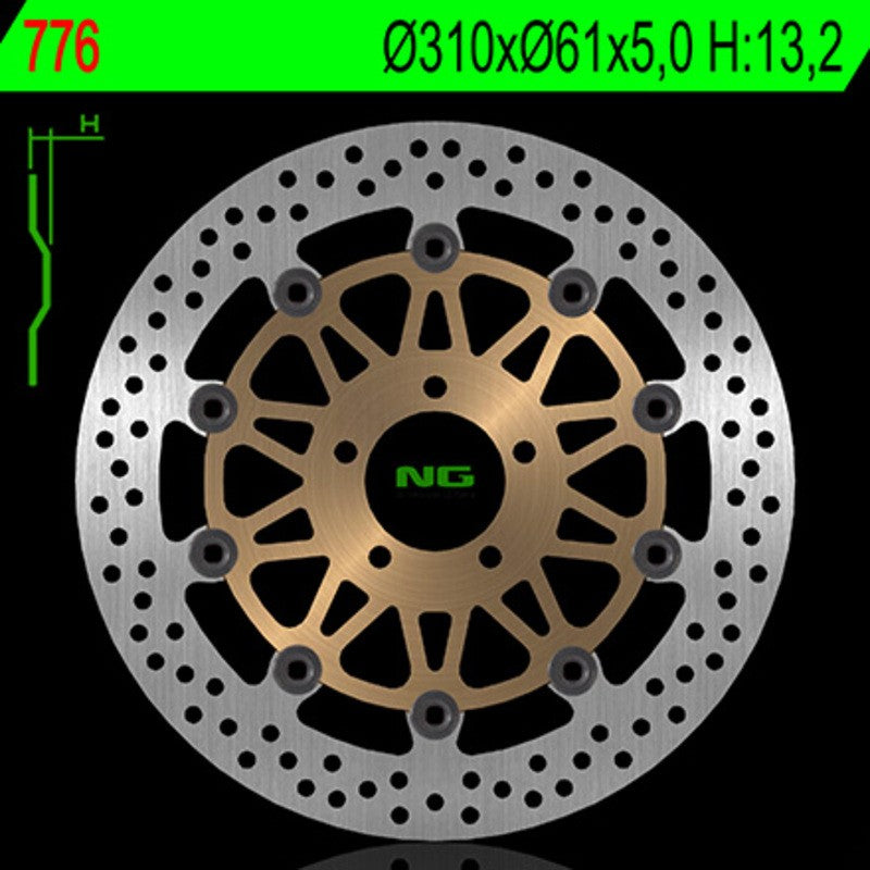 Disque de frein NG BRAKES rond flottant - ref 776