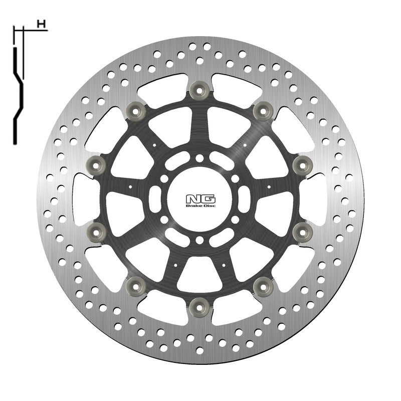 Disque de frein NG BRAKES rond flottant - ref 1538G