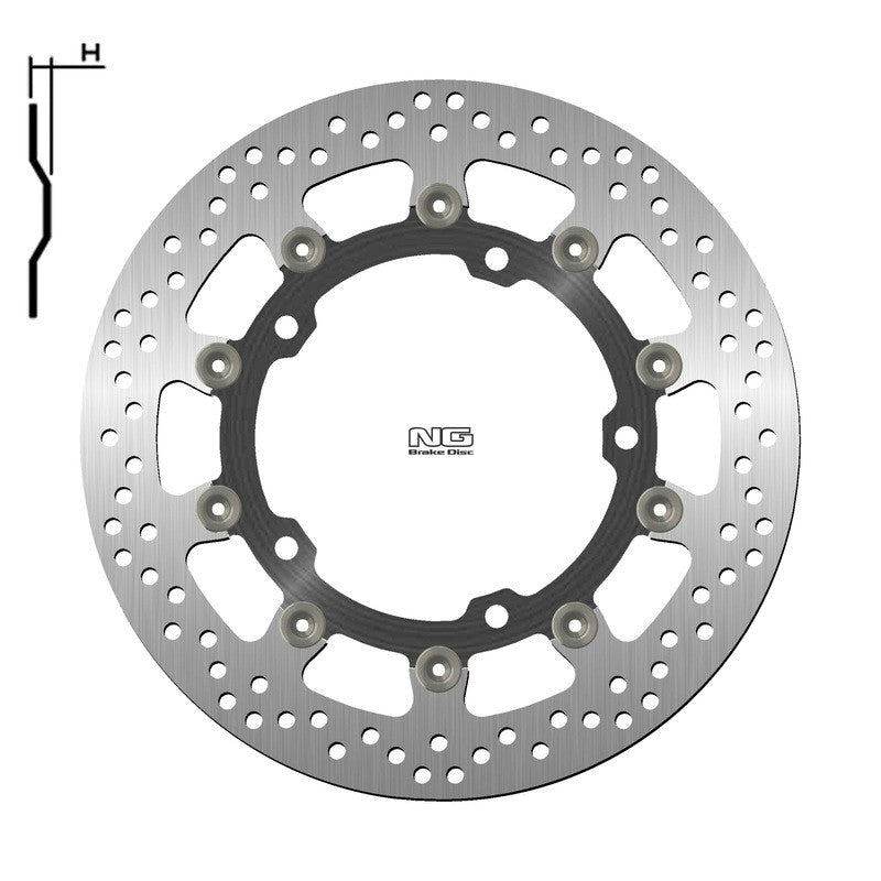 Disque de frein NG BRAKES rond flottant - ref 1708G