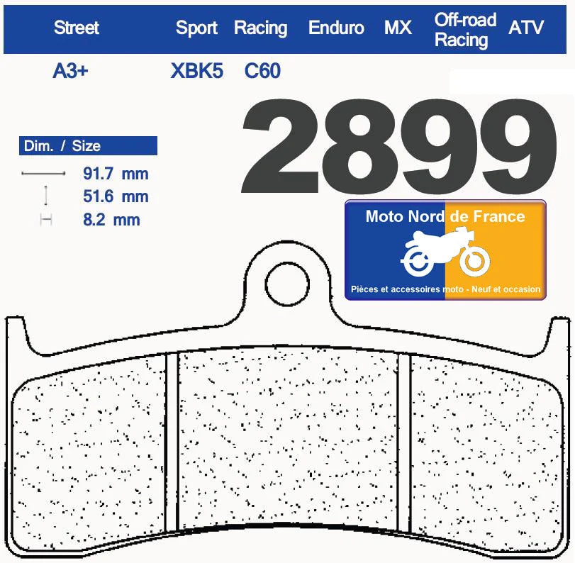 Plaquettes Carbone Lorraine de frein avant - Buell S1 1200 Lightning 1998-2002