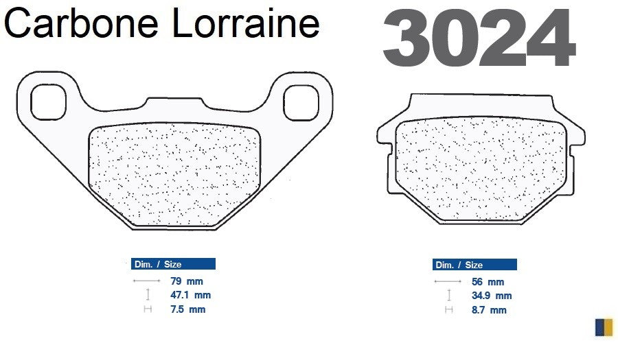 Plaquettes de frein Carbone Lorraine type 3024 SC