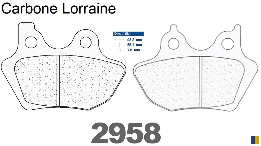 Plaquettes Carbone Lorraine de frein arrière Harley Davidson 1450 Electra Glide 2000-2006