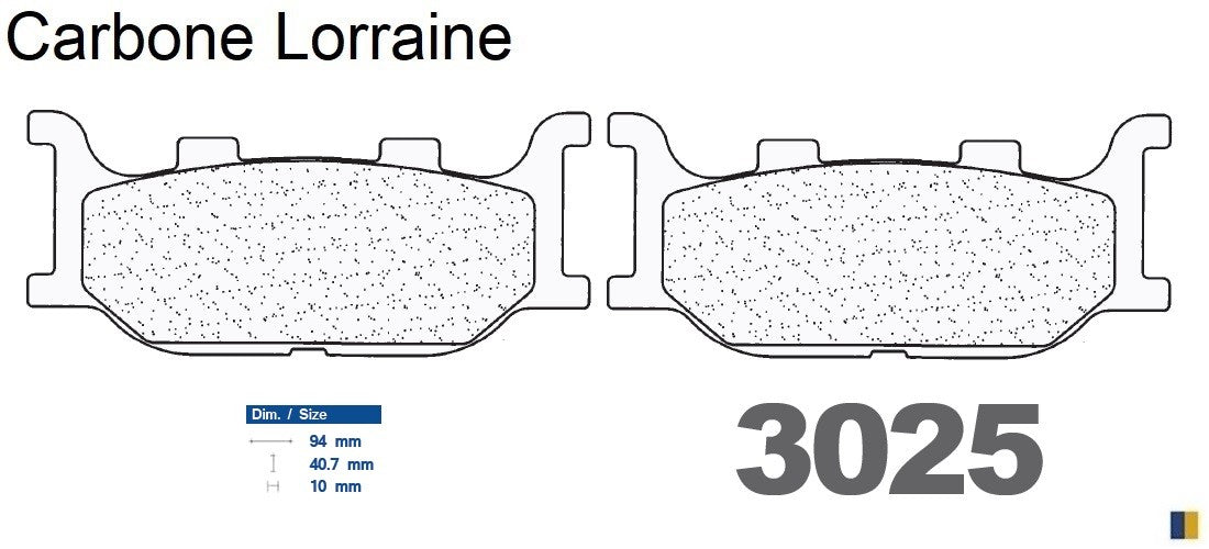 Plaquettes de frein Carbone Lorraine type 3025 MSC