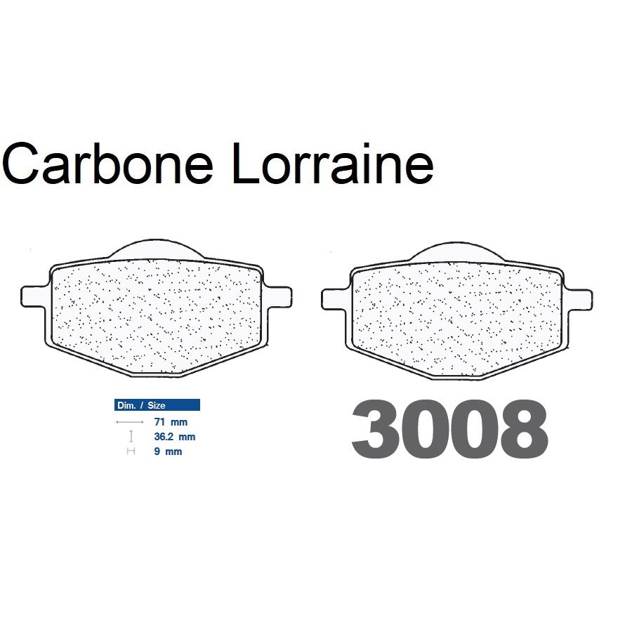 Plaquettes de frein Carbone Lorraine type 3008