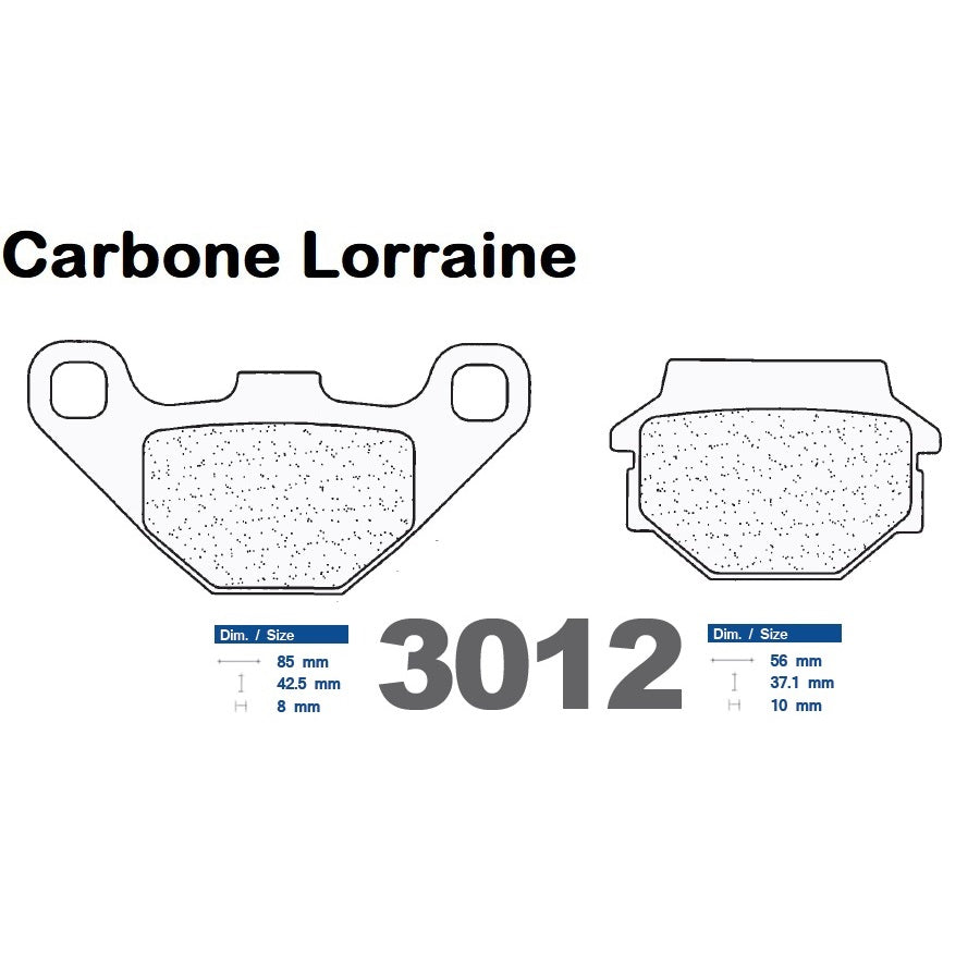 Plaquettes de frein Carbone Lorraine type 3012