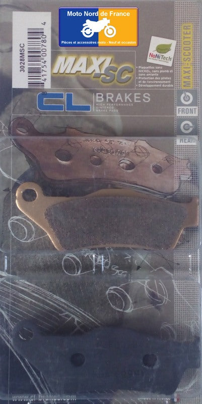 Plaquettes Carbone Lorraine de frein avant - Piaggio 400 Beverly ie 2007+