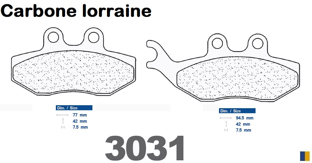 Plaquettes Carbone Lorraine de frein avant - Derbi 50 Black Devil 2004+