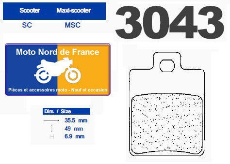 Plaquettes de frein Carbone Lorraine type 3043 MSC