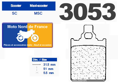 Plaquettes de frein Carbone Lorraine type 3053 MSC