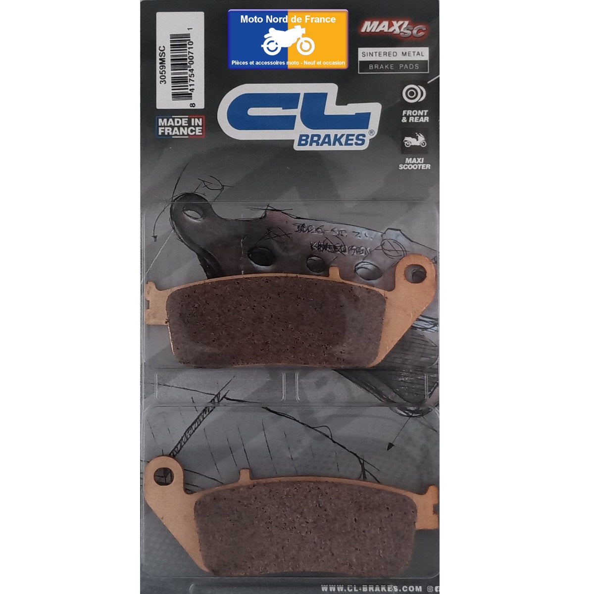 Plaquettes Carbone Lorraine de frein avant - Yamaha VP 300 Versity 2006-2007