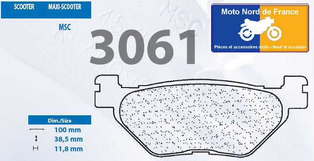 Plaquettes Carbone Lorraine de frein arrière - Yamaha XP 530 T-Max /ABS 2012-2018