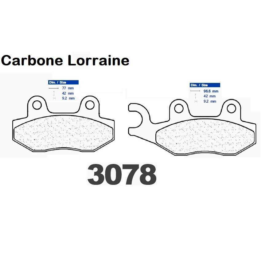Plaquettes Carbone Lorraine de frein arrière - Peugeot 125 Satelis (Nissin) 2008-2009
